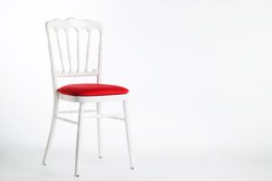 Chaise Napoléon blanche assise rouge